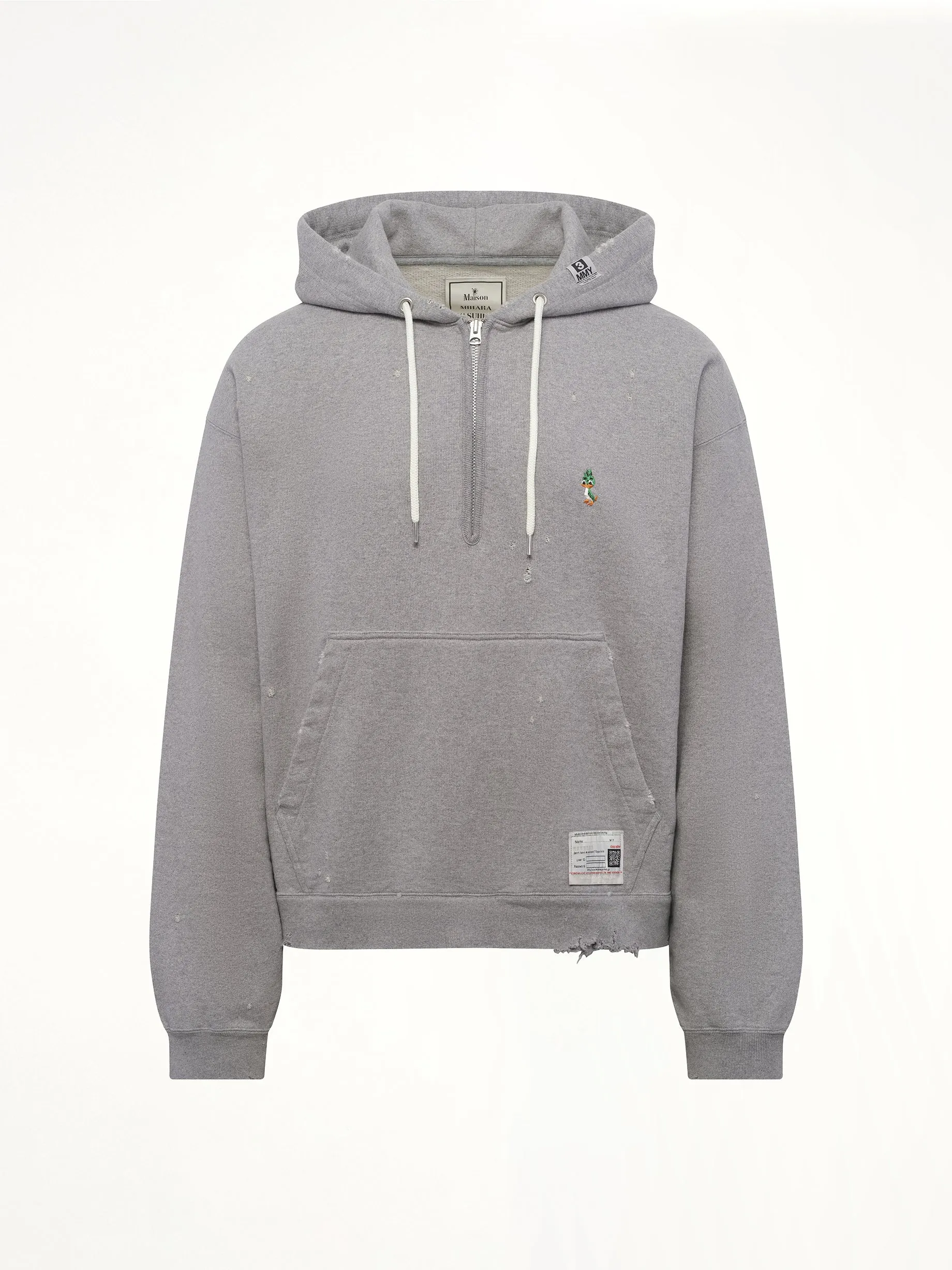 Triple Layered Half Zip Hoodie in Gray sold by MARAIS product image thumbnail 2