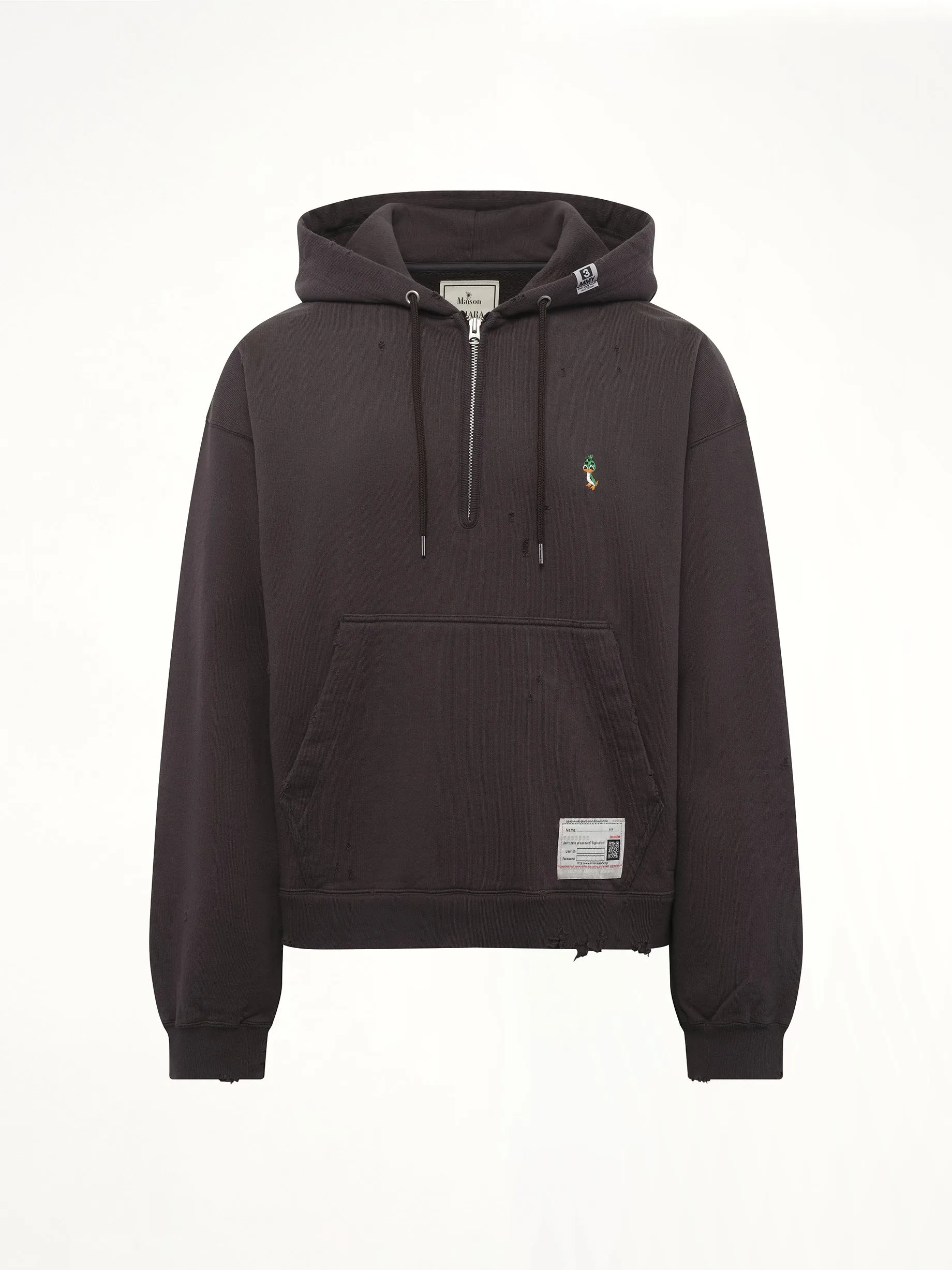 Triple Layered Half Zip Hoodie in Black sold by MARAIS product image thumbnail 2