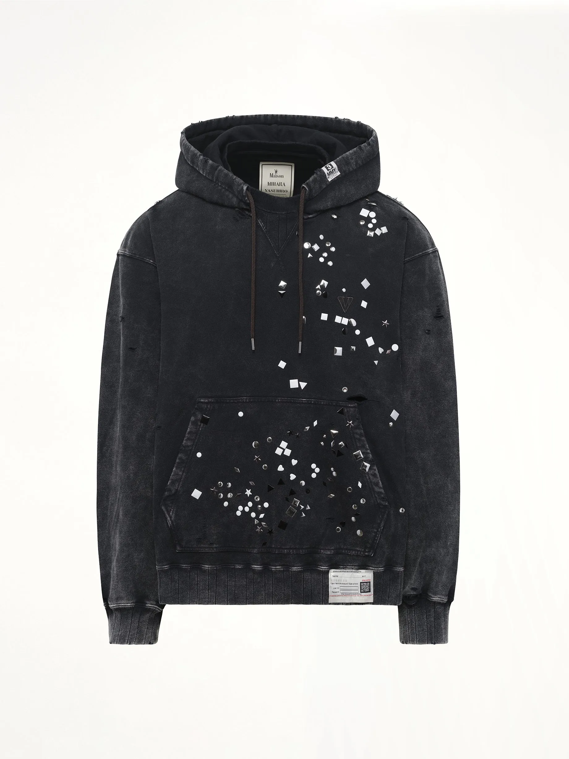 Embellished Bleached Hoodie in Black sold by MARAIS product image thumbnail 2