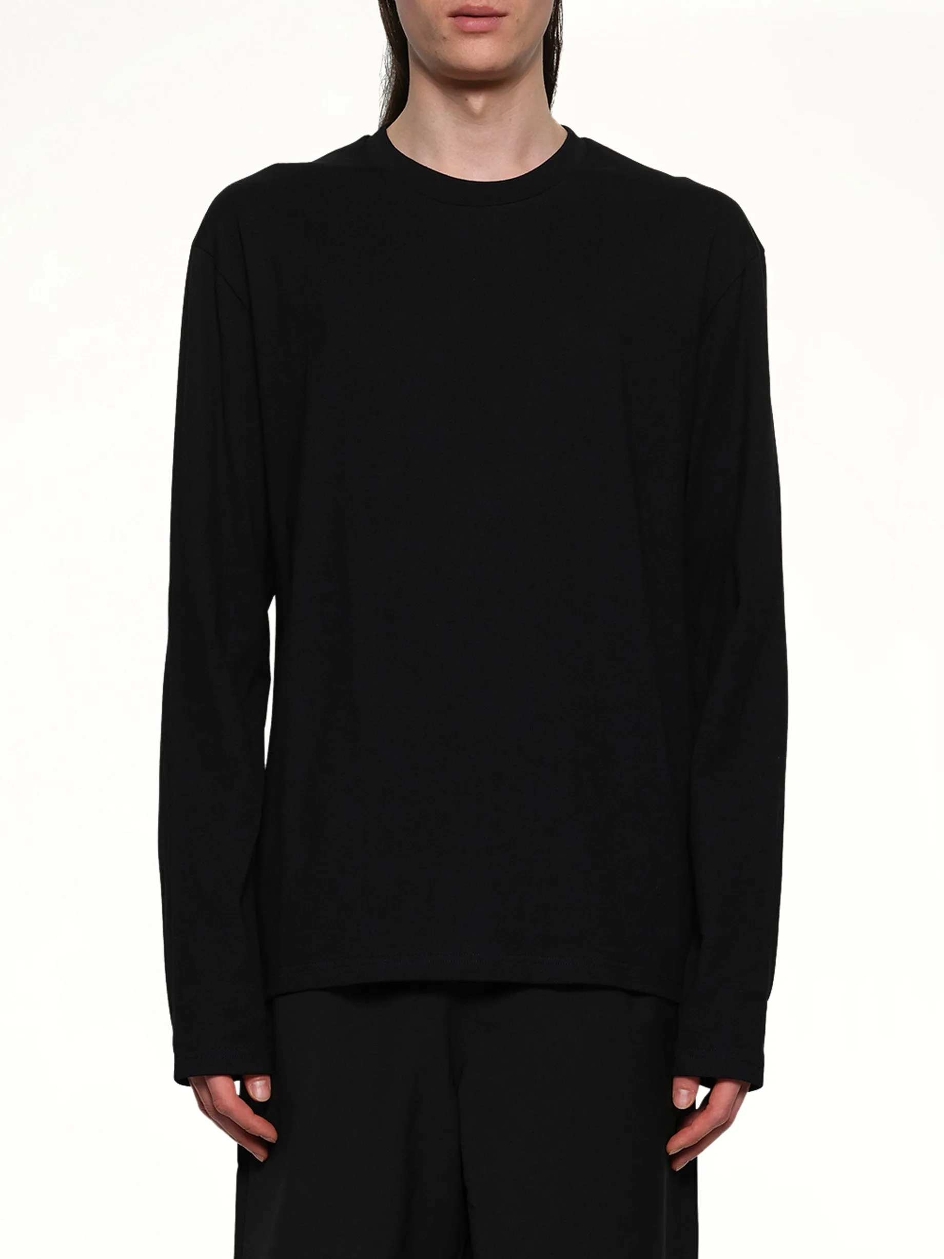 Long Sleeve Logo T-Shirt in Black sold by MARAIS