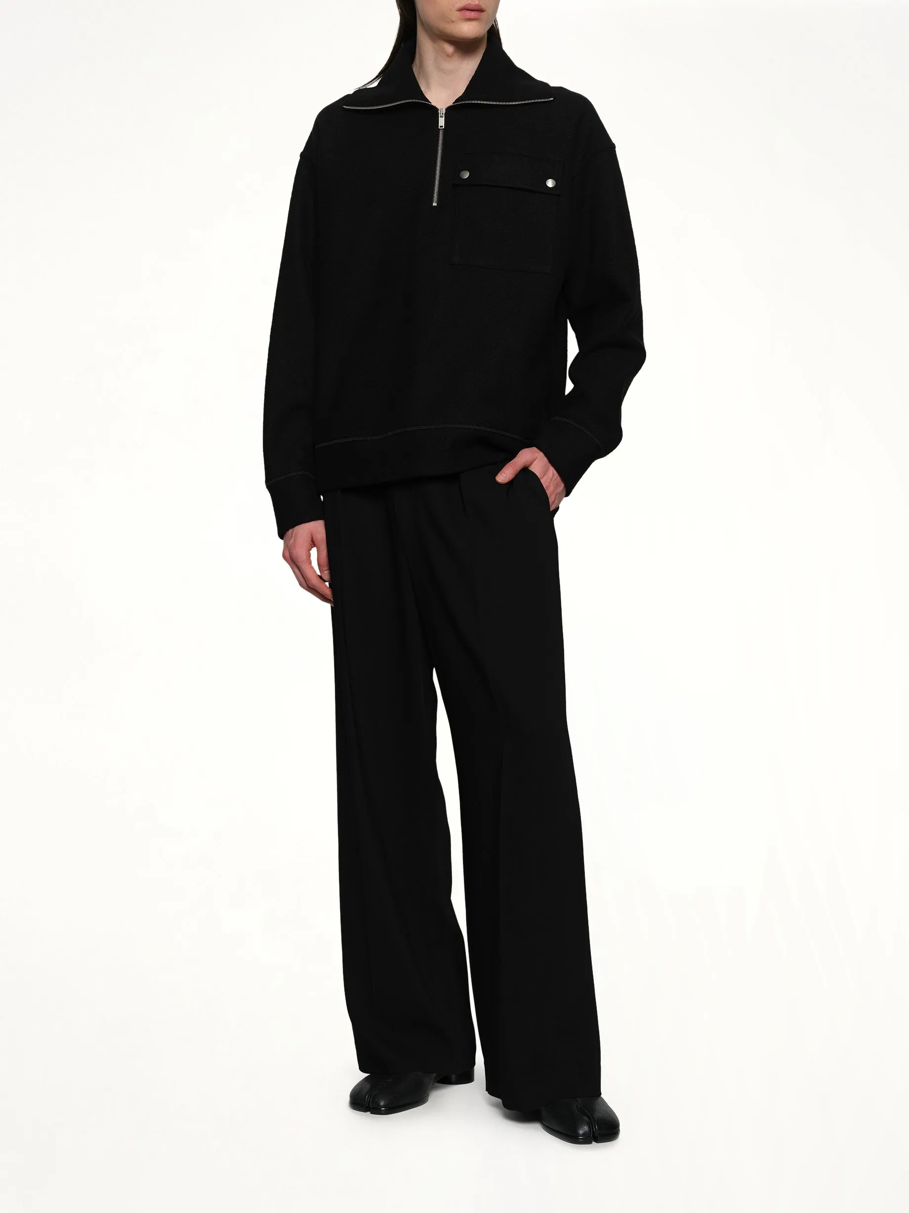 Sweatshirt Polo Collar in Black sold by MARAIS product image thumbnail 4