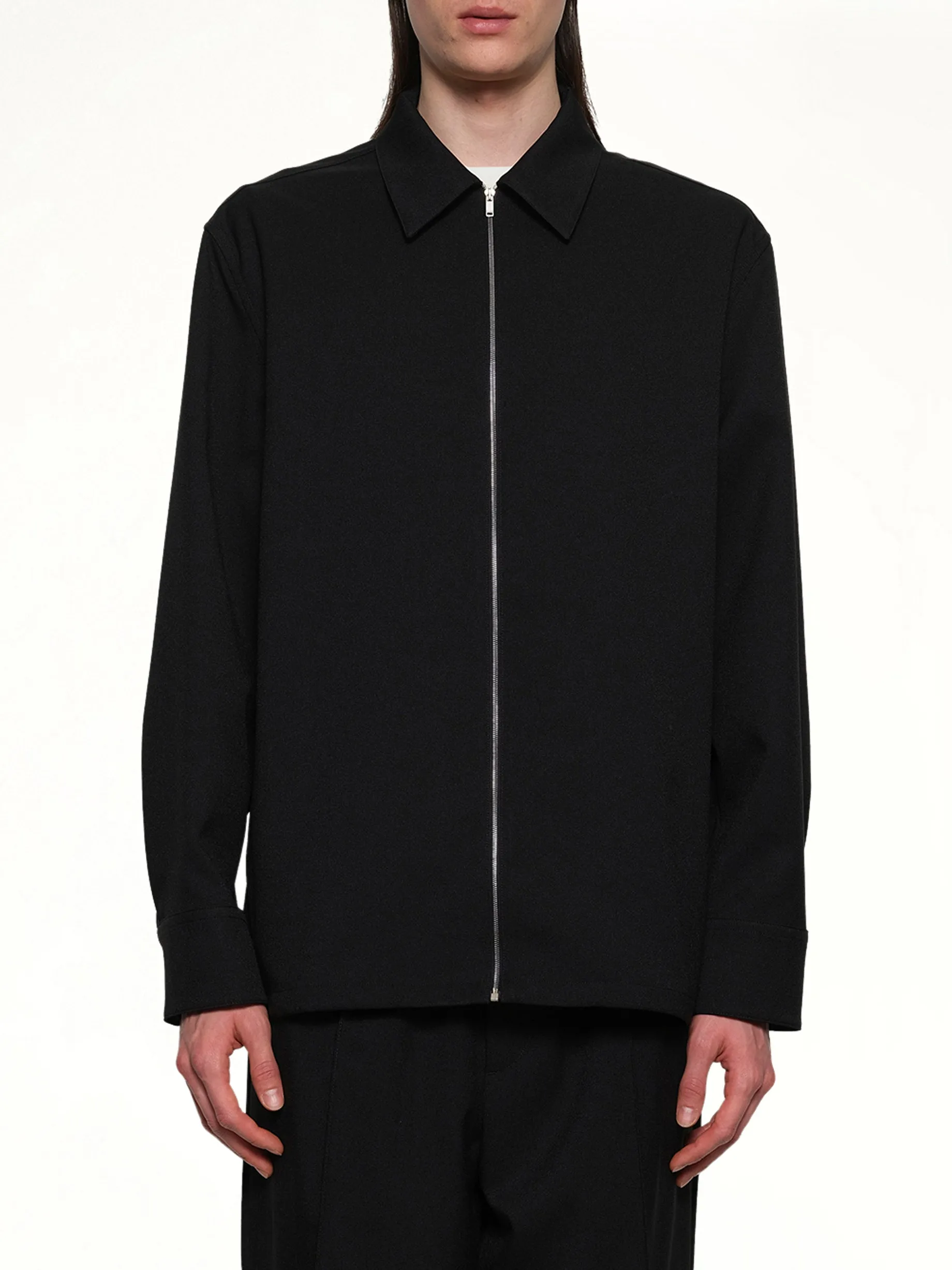 Zip-up Shirt in Black sold by MARAIS