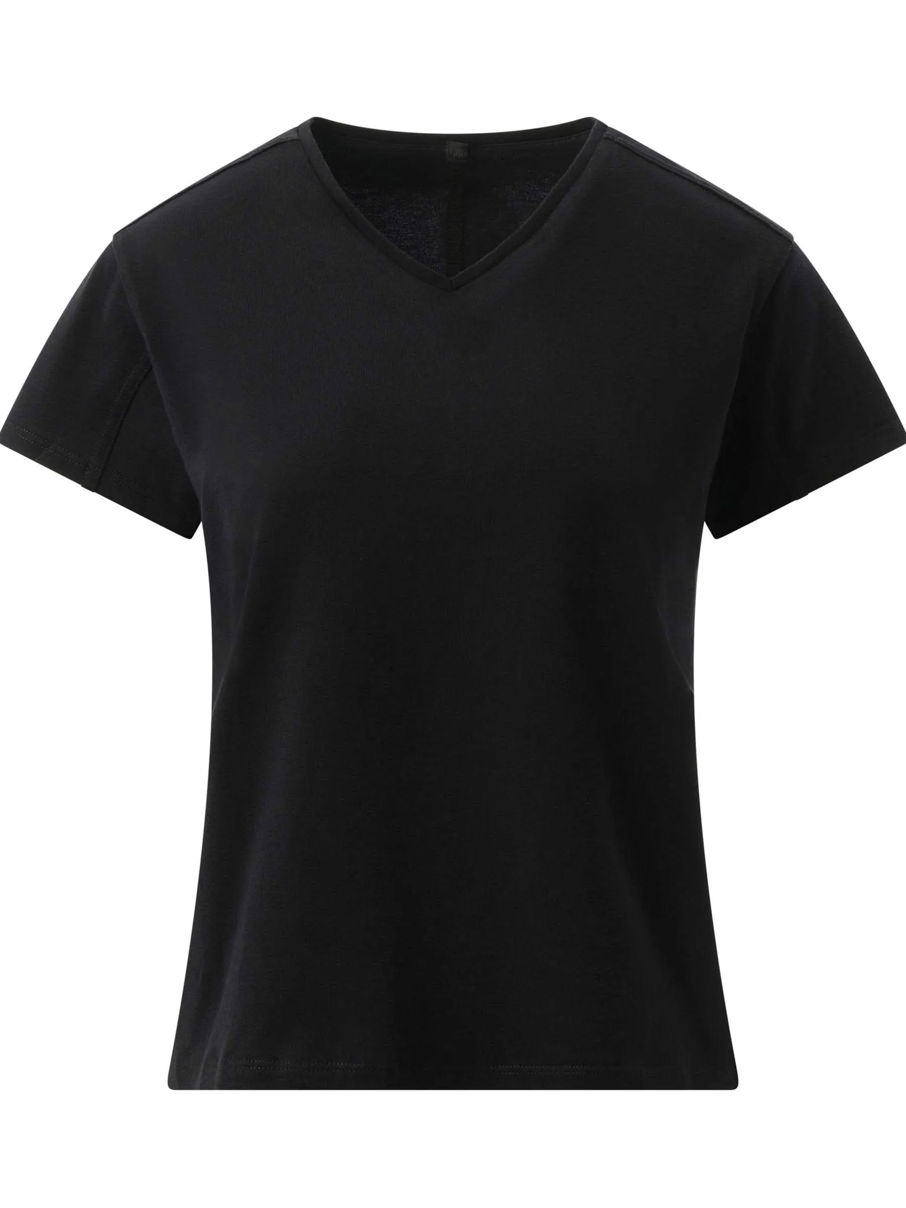 V-Neck Short Sleeve T-Shirt in Black sold by MARAIS product image thumbnail 2