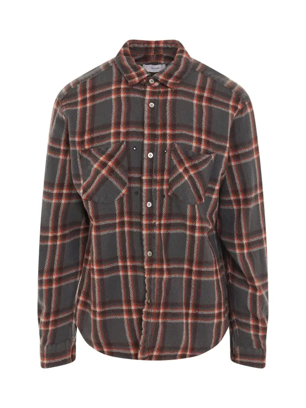Shrunken Check Shirt in Charcoal sold by MARAIS