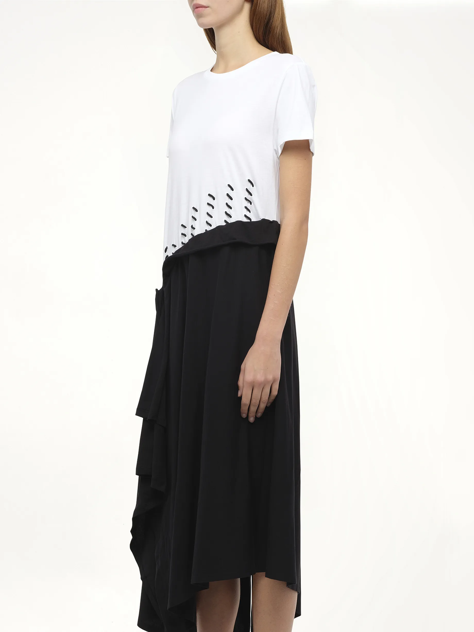 Satin Jersey Dress in Ecru sold by MARAIS product image thumbnail 2