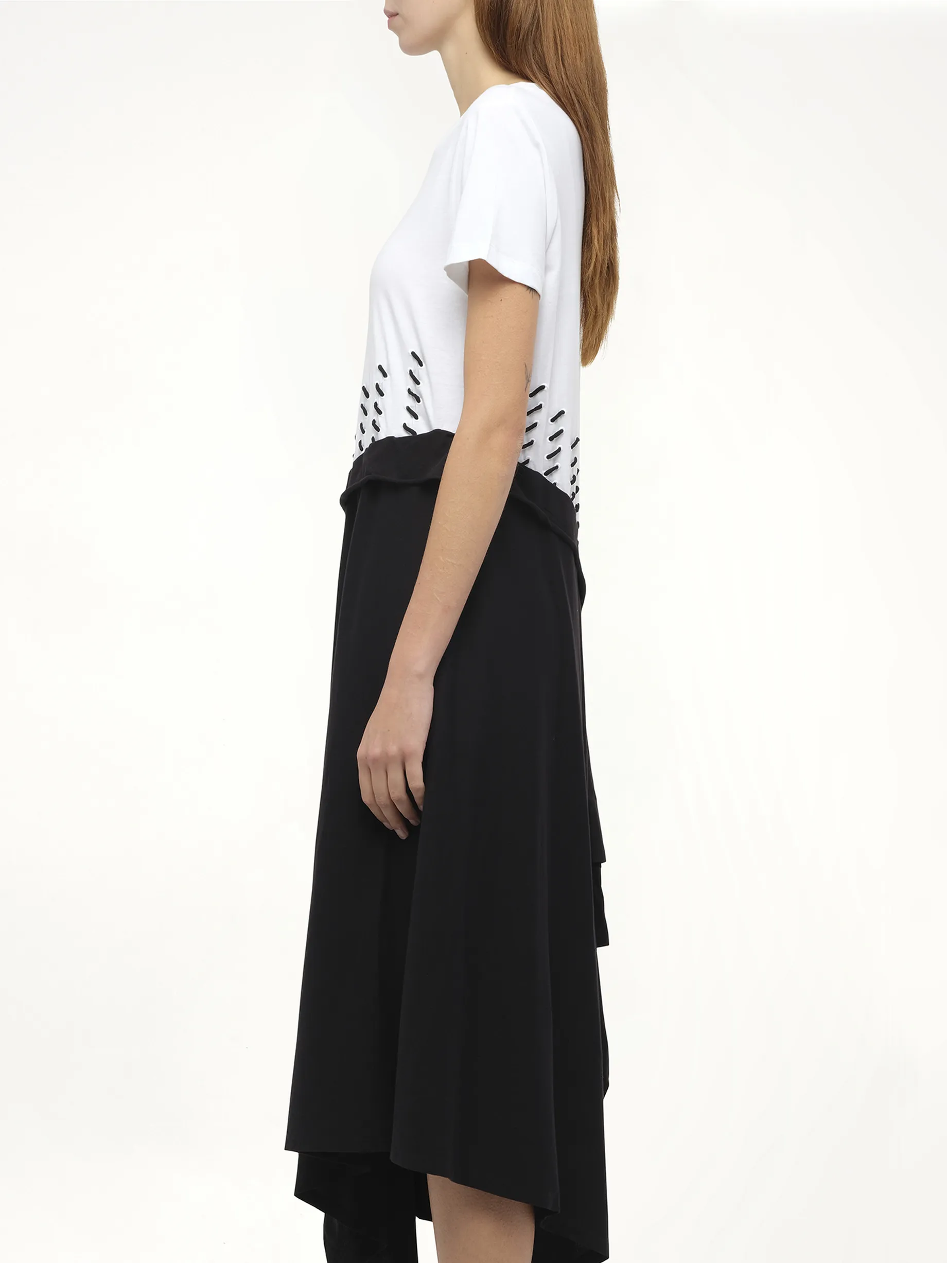 Satin Jersey Dress in Ecru sold by MARAIS product image thumbnail 5