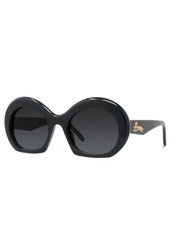 Loewe LW40077I 5401B Oval Acetate Sunglasses in Shiny black sold by MARAIS