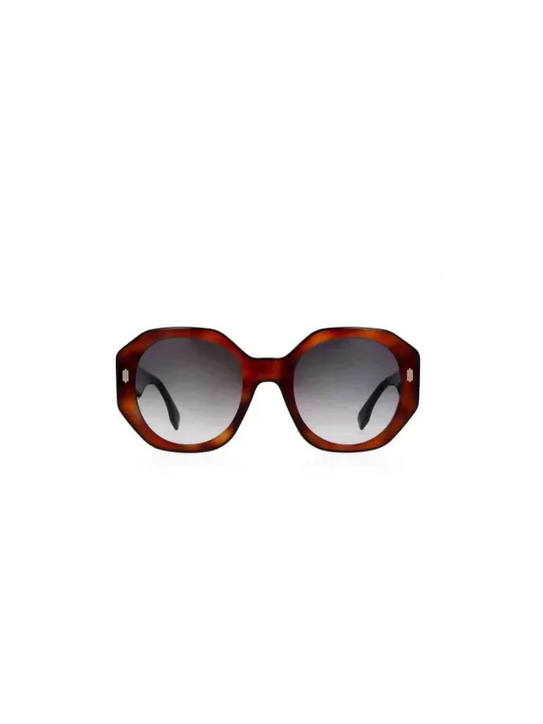 FE40045I Geometric Sunglasses with Gradient Smoke Lens in Blonde Havana sold by MARAIS