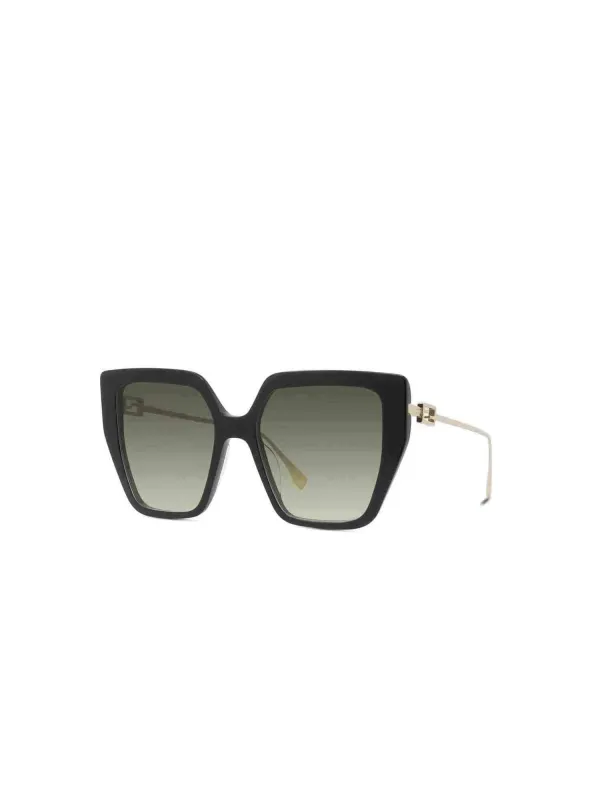 FE40012U Cat Eye Sunglasses with Gradient Green Lens in Shiny Black sold by MARAIS