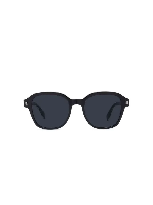 FE40002U Square Sunglasses with Blue Lens in Shiny Black sold by MARAIS