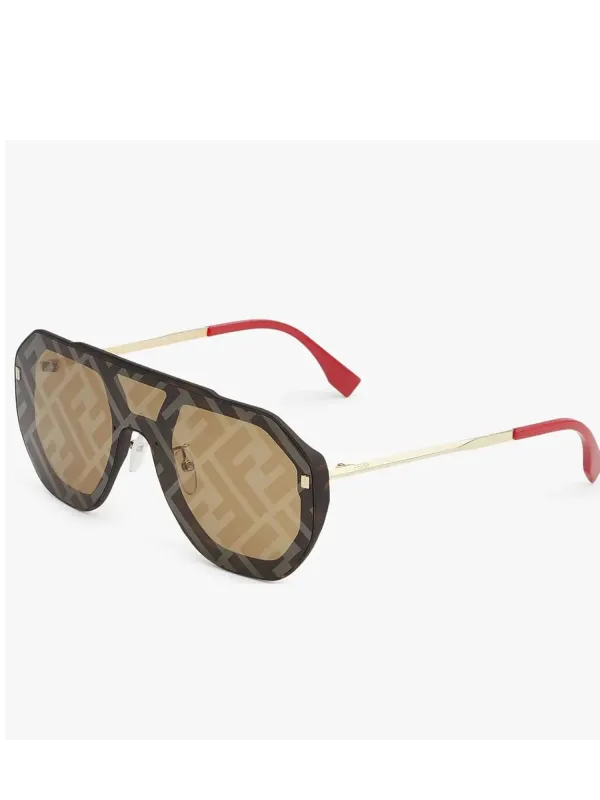 Fendi FE40006U 0052G Aviator Sunglasses in Havana/Grey sold by MARAIS