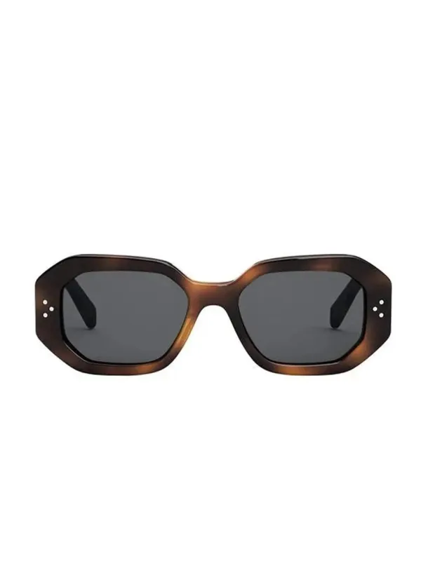 CL40255I Hexagonal Sunglasses in Havana made by Celine