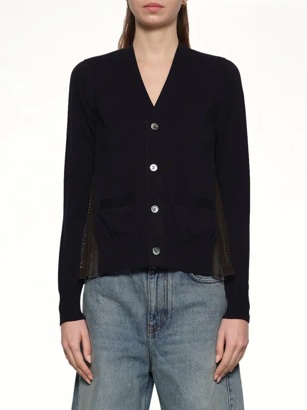 Paisley Print x Cotton Knit Cardigan in Brown/Khaki sold by MARAIS