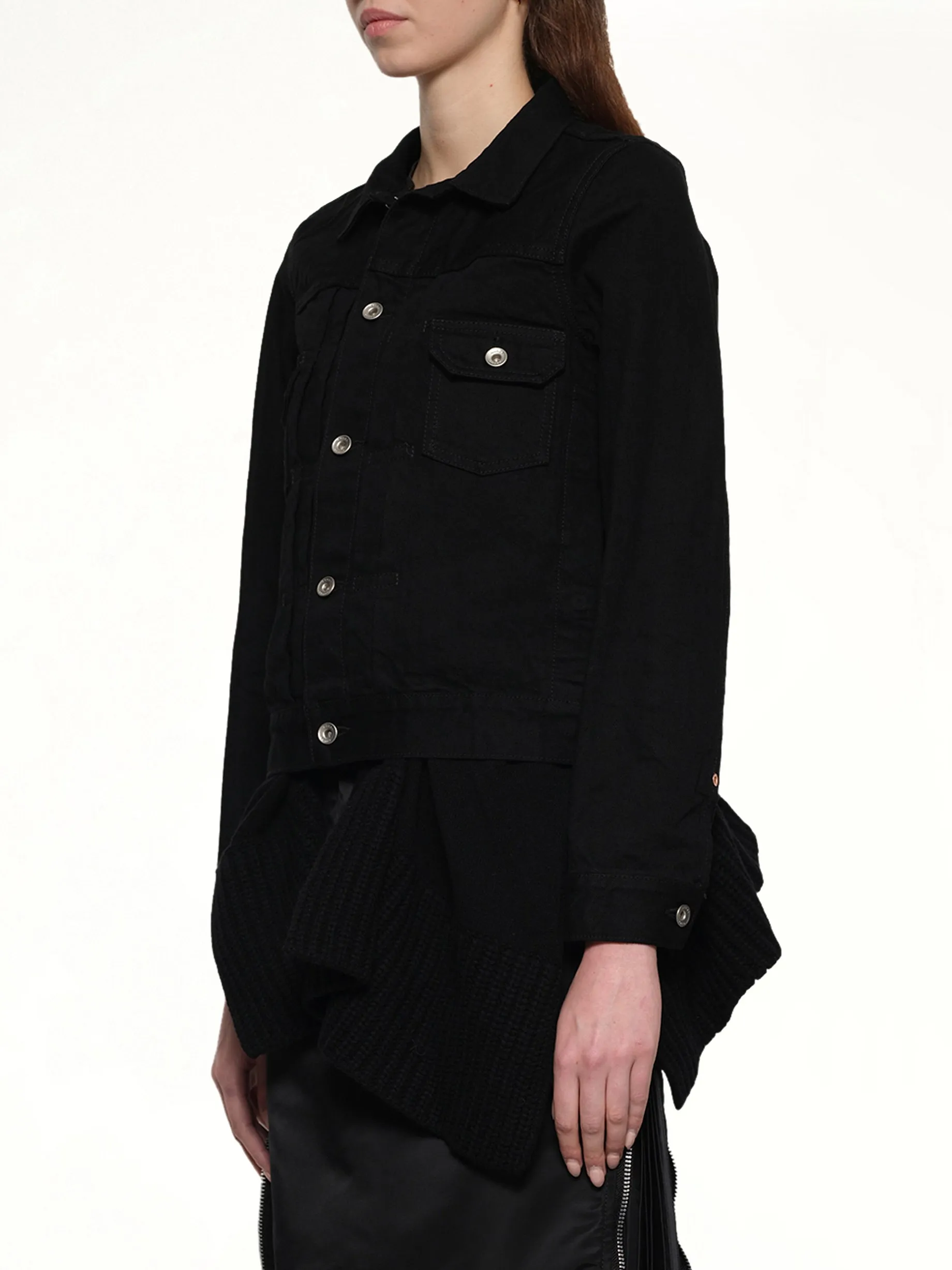 Denim x Wool Knit Jacket in Black sold by MARAIS product image thumbnail 3