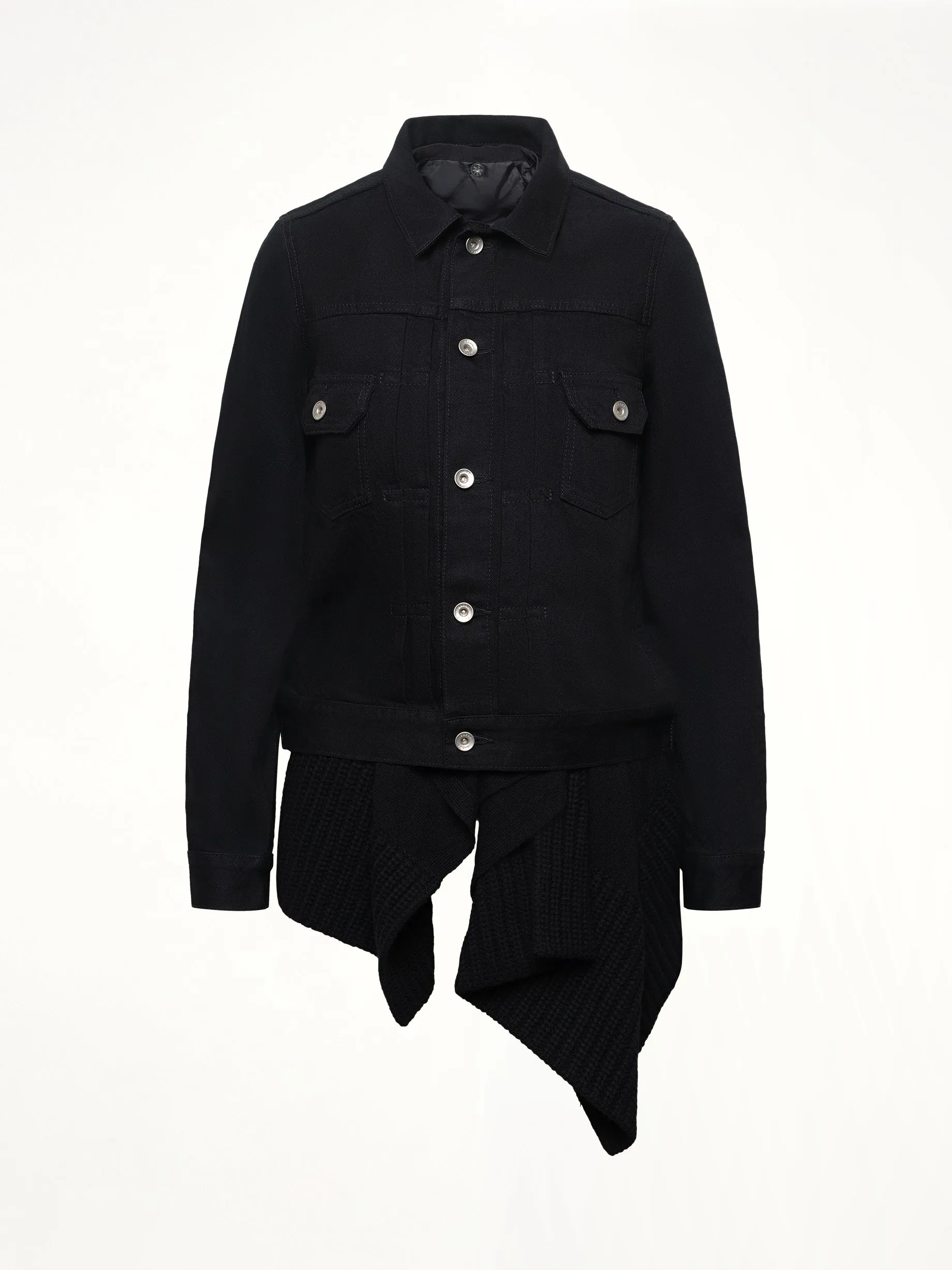 Denim x Wool Knit Jacket in Black sold by MARAIS product image thumbnail 2