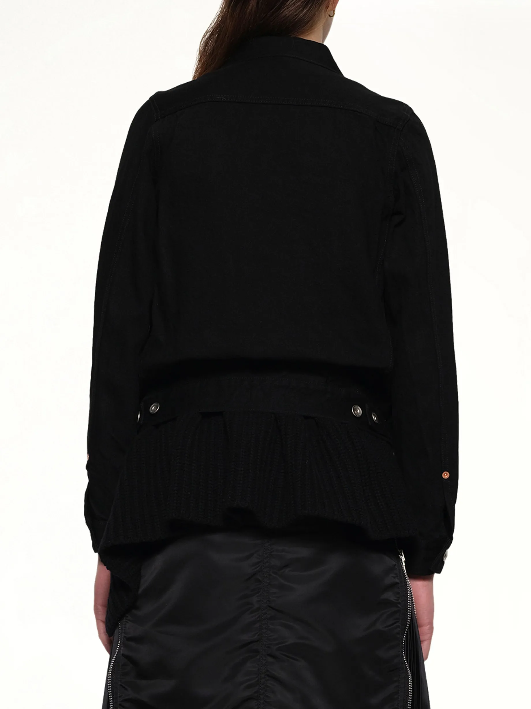 Denim x Wool Knit Jacket in Black sold by MARAIS product image thumbnail 5
