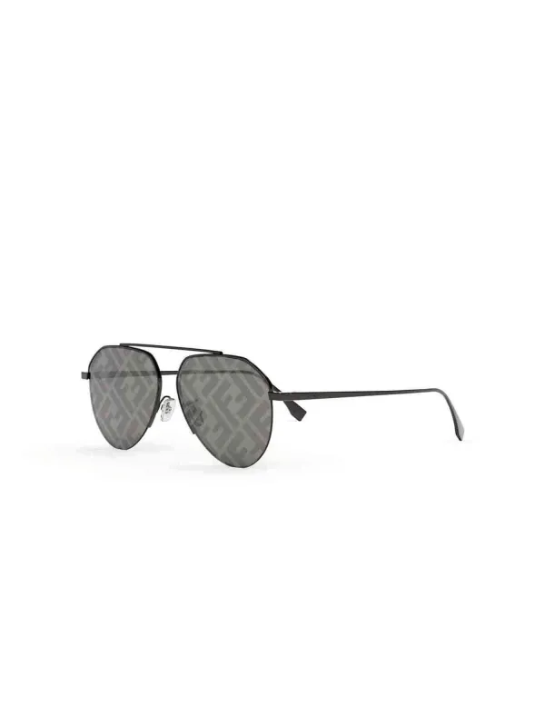 FE40061U Aviator Sunglasses with Smoke Mirror Lens in Shiny Dark Ruthenium sold by MARAIS