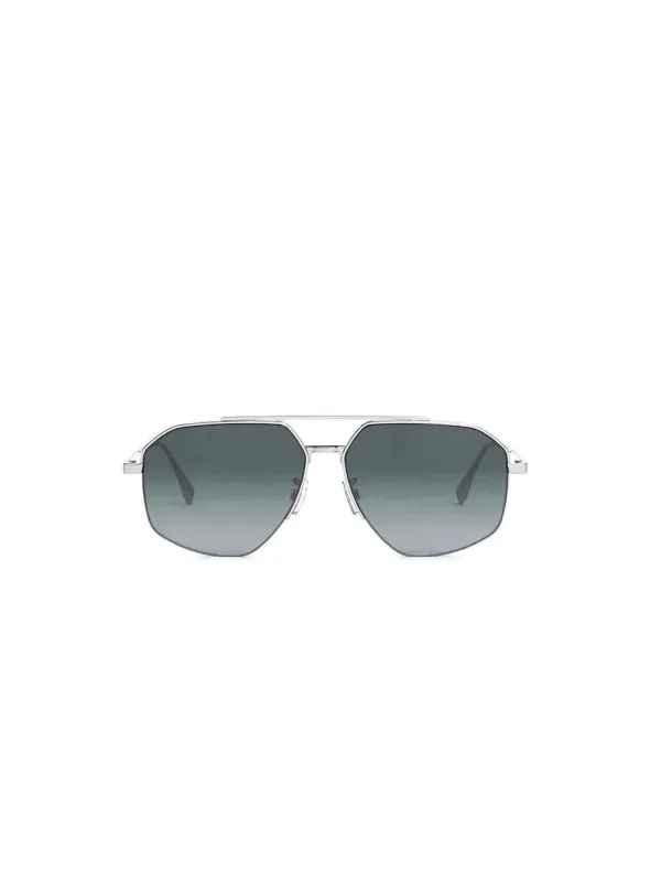 FE40062U Aviator Sunglasses with Smoke Polarised Lens in Shiny Light Ruthenium sold by MARAIS