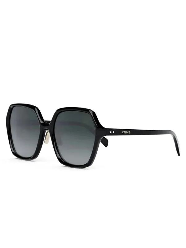 Celine CL40230F 801B Large Square Sunglasses with Gradient Smoke Lens in Black sold by MARAIS
