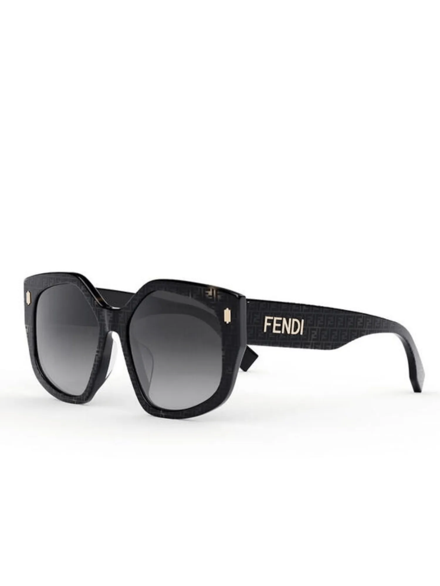 FE40017F Geometric Sunglasses with Gradient Smoke Lens in Coloured Havana sold by MARAIS