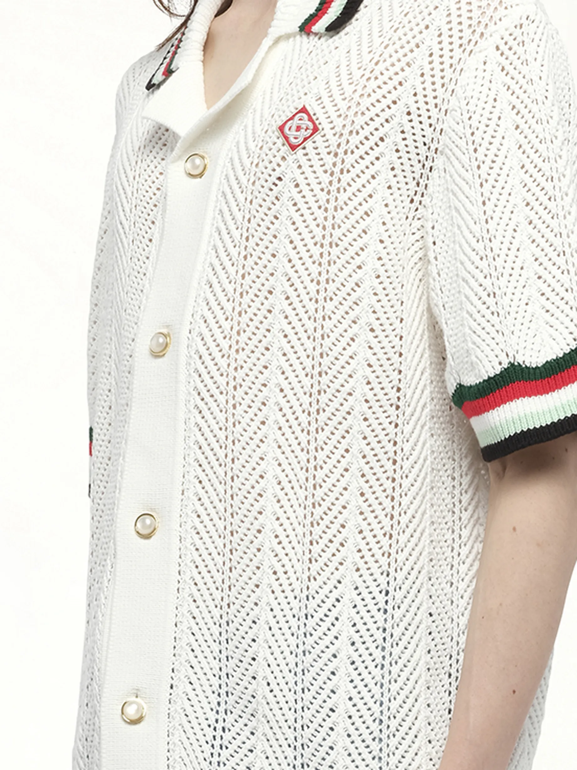 Sporty Crochet Shirt in Multicolour sold by MARAIS product image thumbnail 3