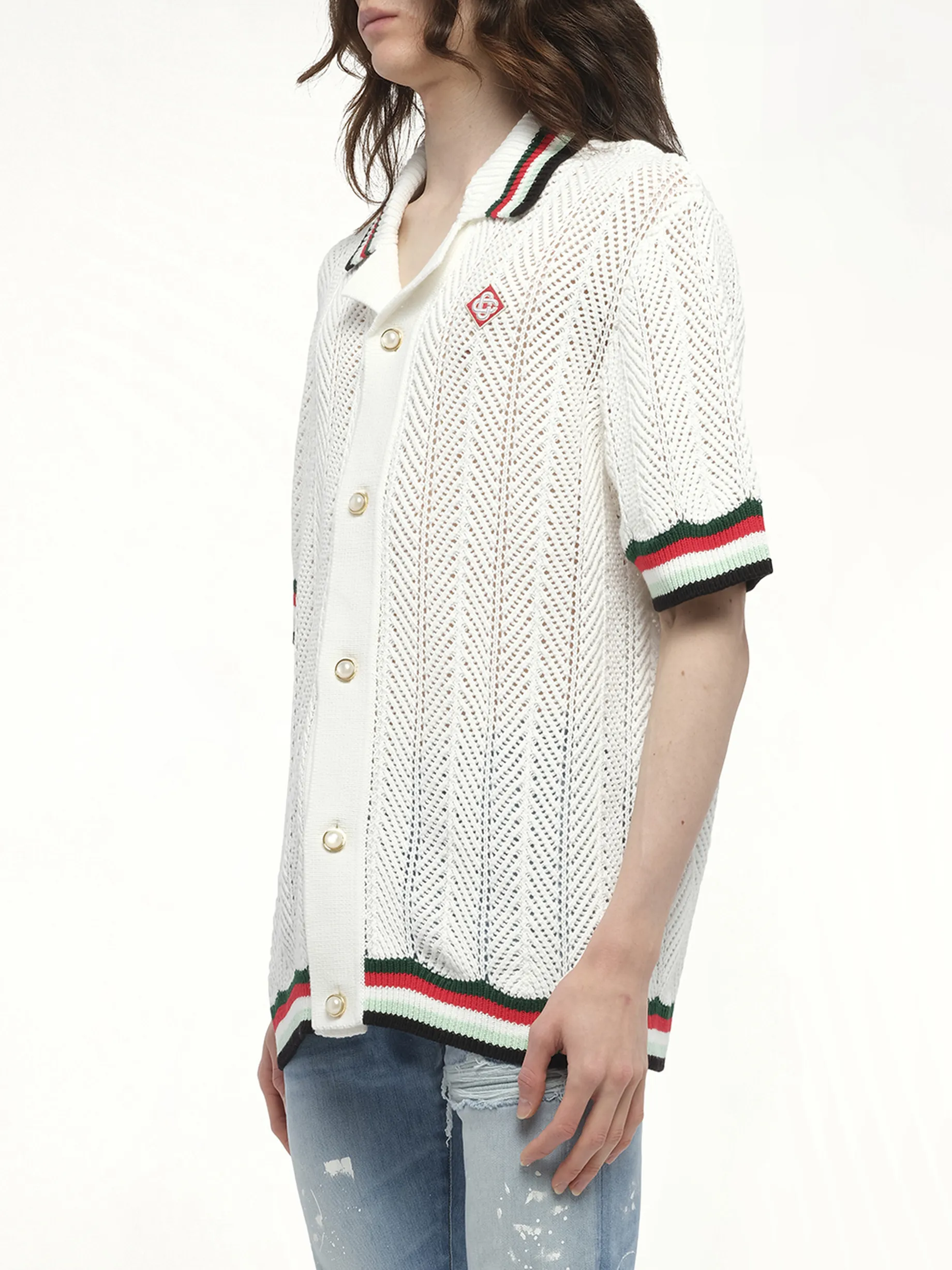 Sporty Crochet Shirt in Multicolour sold by MARAIS product image thumbnail 5