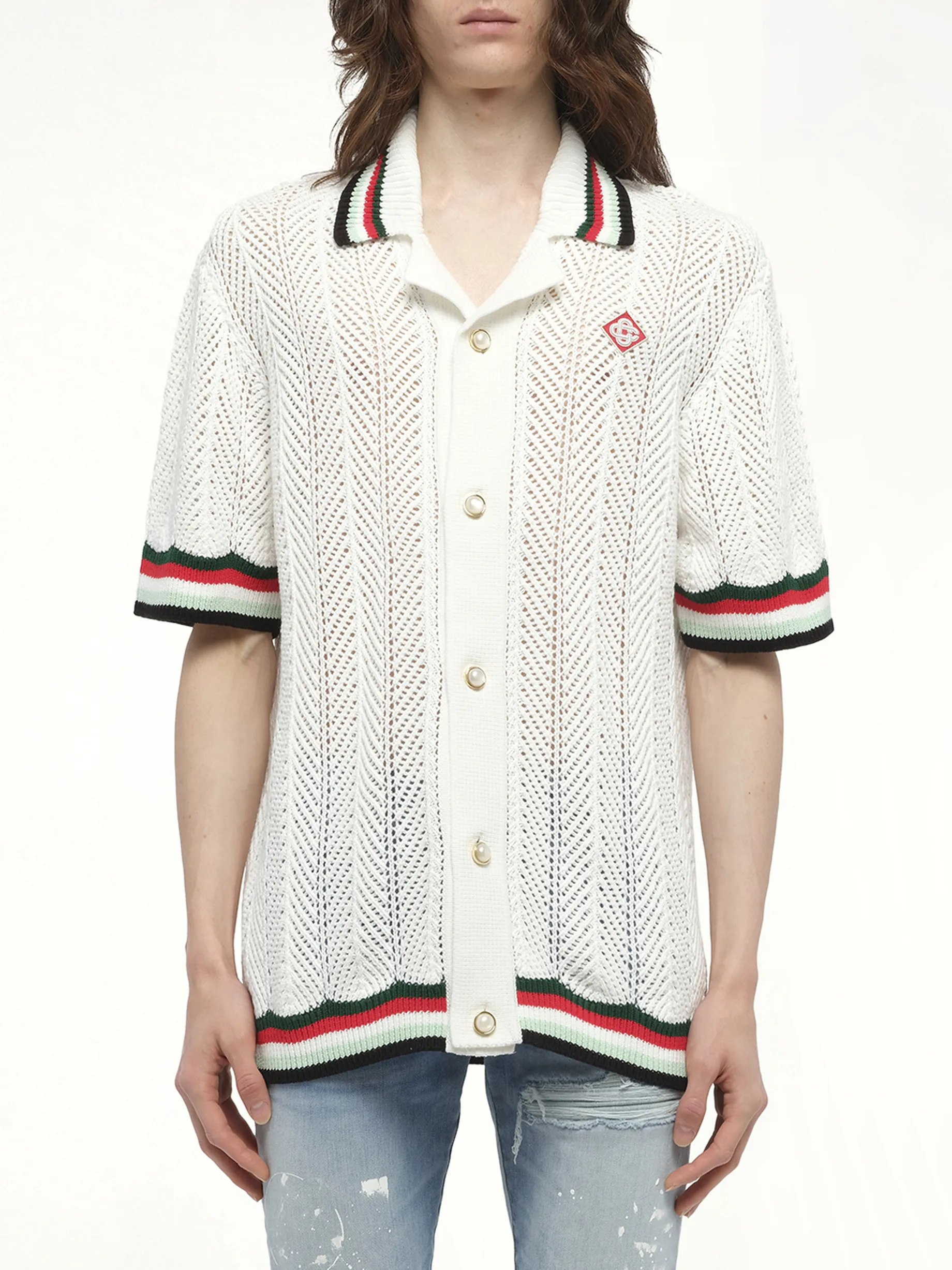 Sporty Crochet Shirt in Multicolour sold by MARAIS