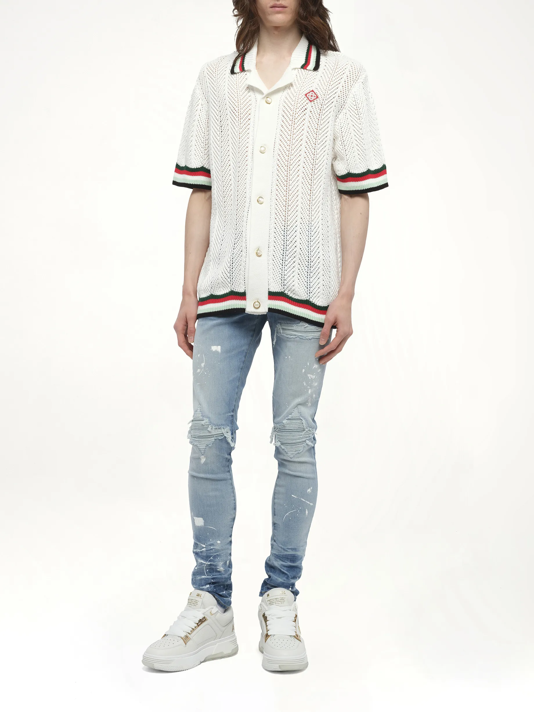 Sporty Crochet Shirt in Multicolour sold by MARAIS product image thumbnail 4