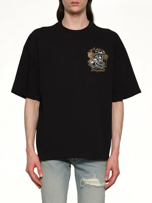 Amiri Hollywood Oversized Tee in Black sold by MARAIS