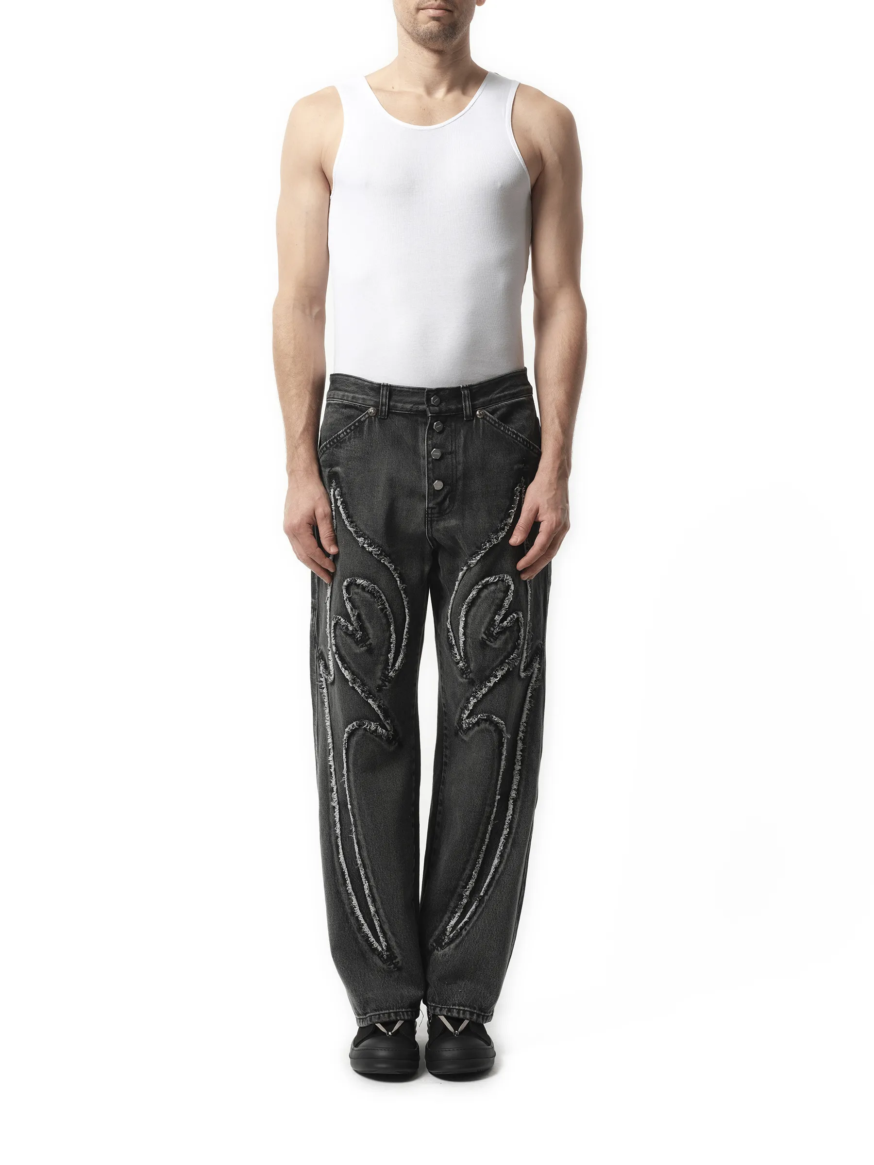 Tribal Denim Pants in Black sold by MARAIS product image thumbnail 4
