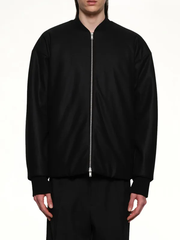 Zip Up Padded Bomber Jacket in Black sold by MARAIS
