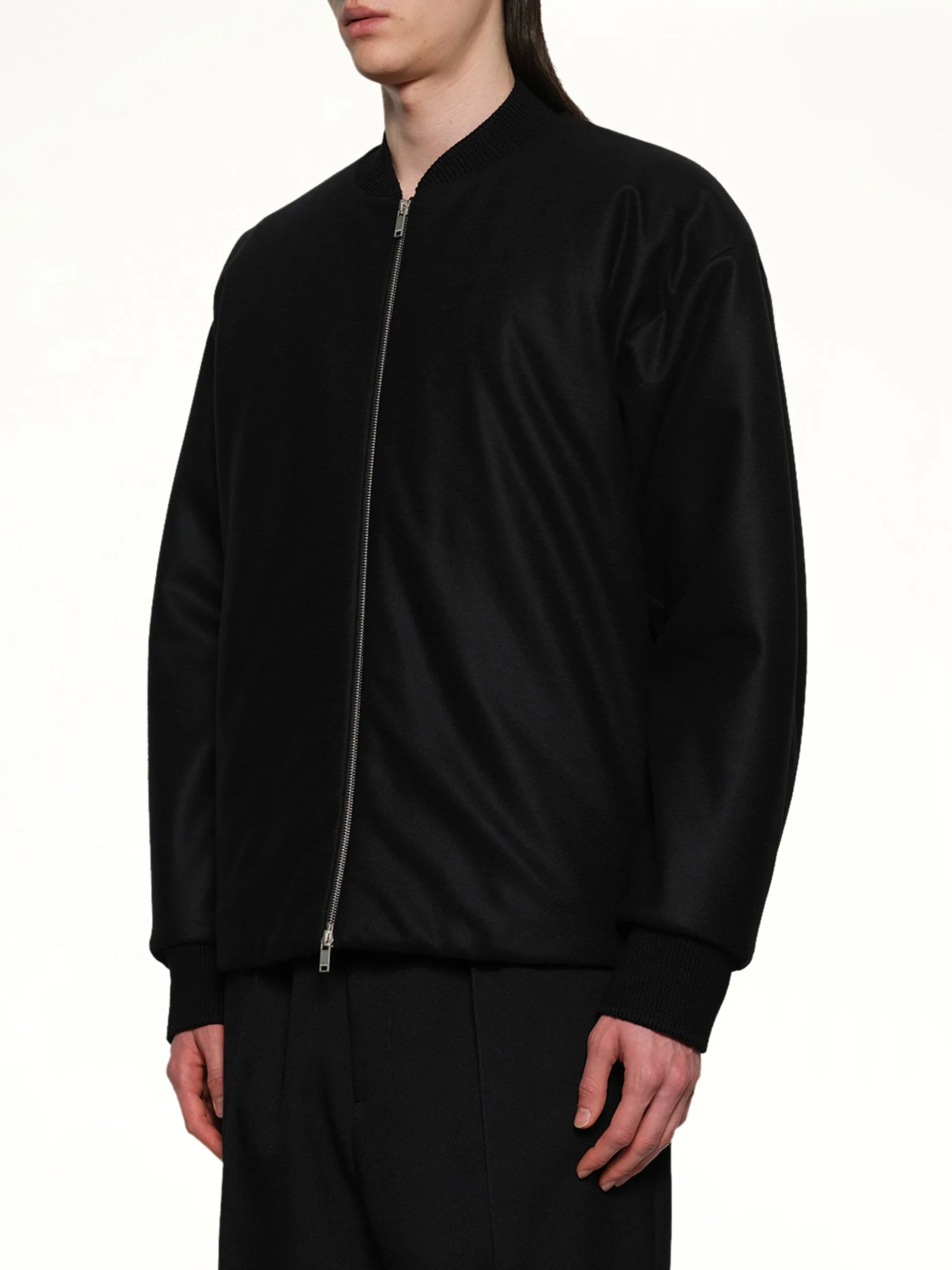 Zip Up Padded Bomber Jacket in Black sold by MARAIS product image thumbnail 3