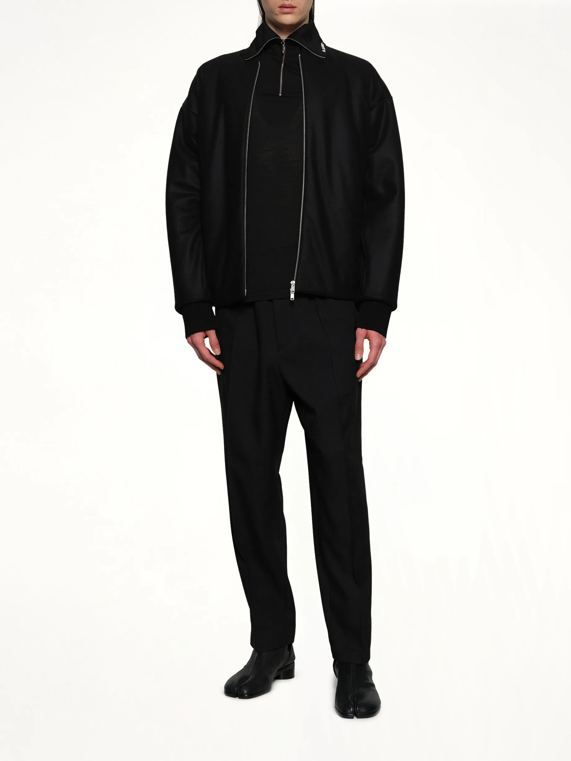 Zip Up Padded Bomber Jacket in Black sold by MARAIS product image thumbnail 4
