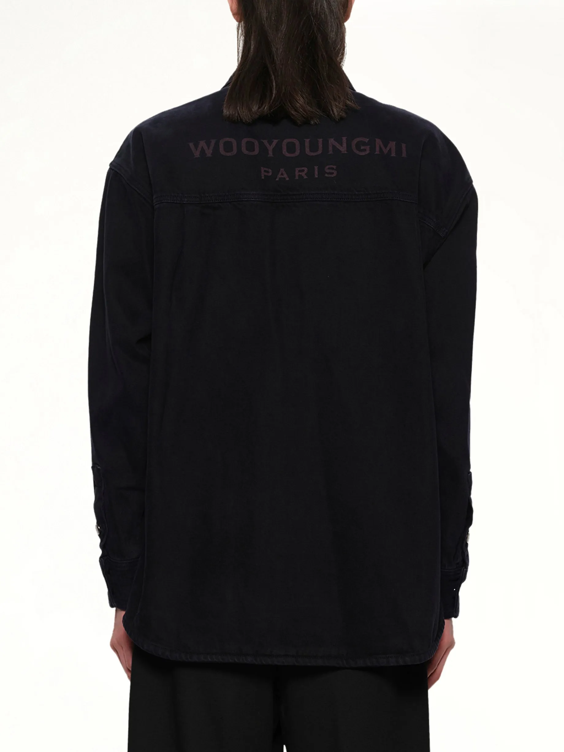 Logo Denim Shirt in Navy sold by MARAIS product image thumbnail 5