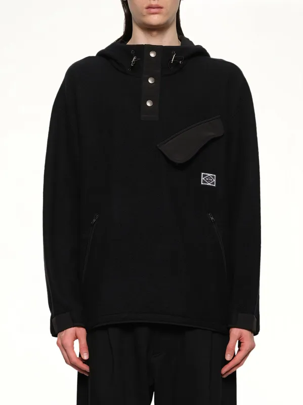 Fleece Hoodie in Black sold by MARAIS