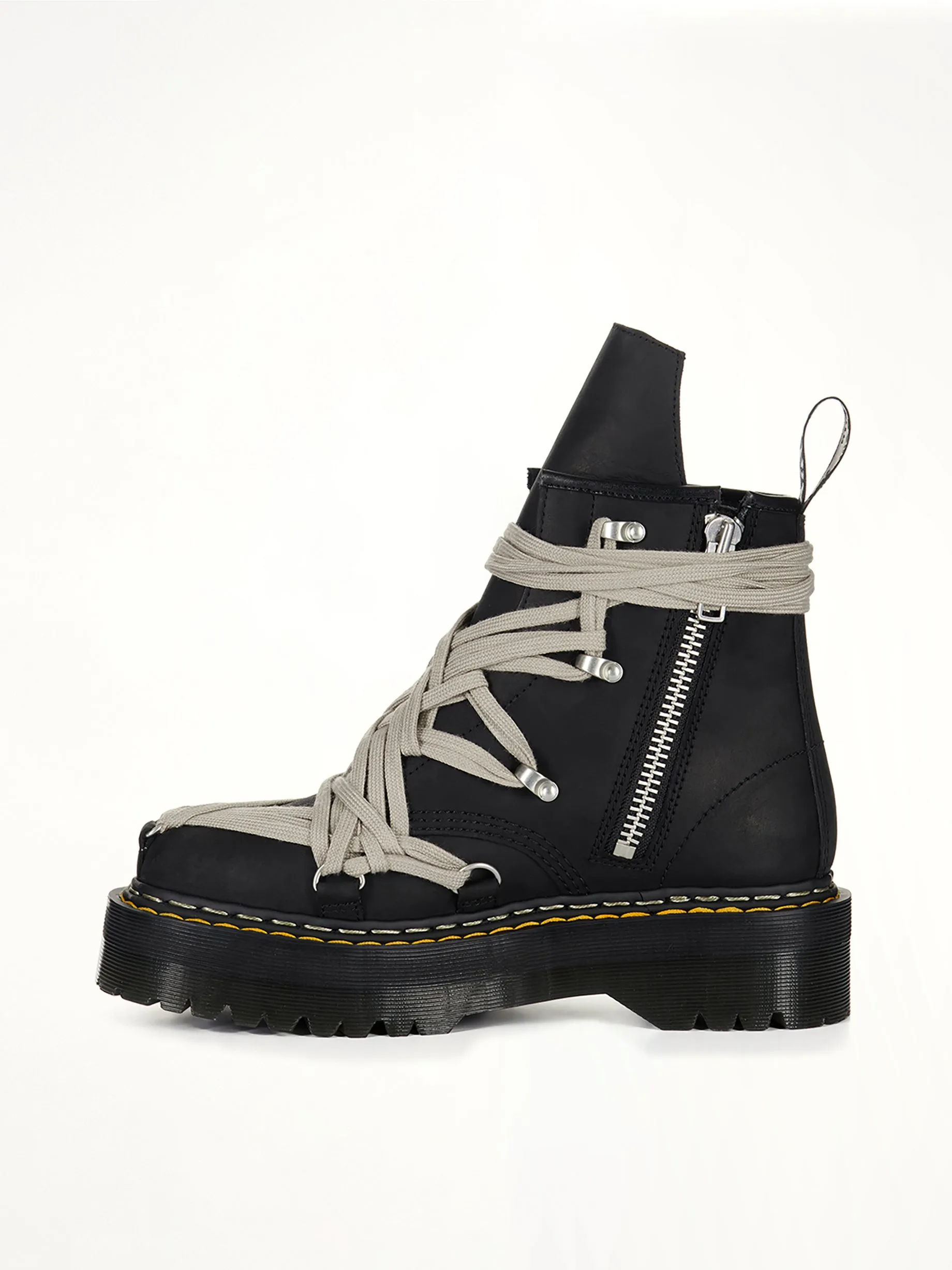 Rick Owens x Dr. Martens 1460 Quad Sole Megalace Boots in Black sold by MARAIS product image thumbnail 3