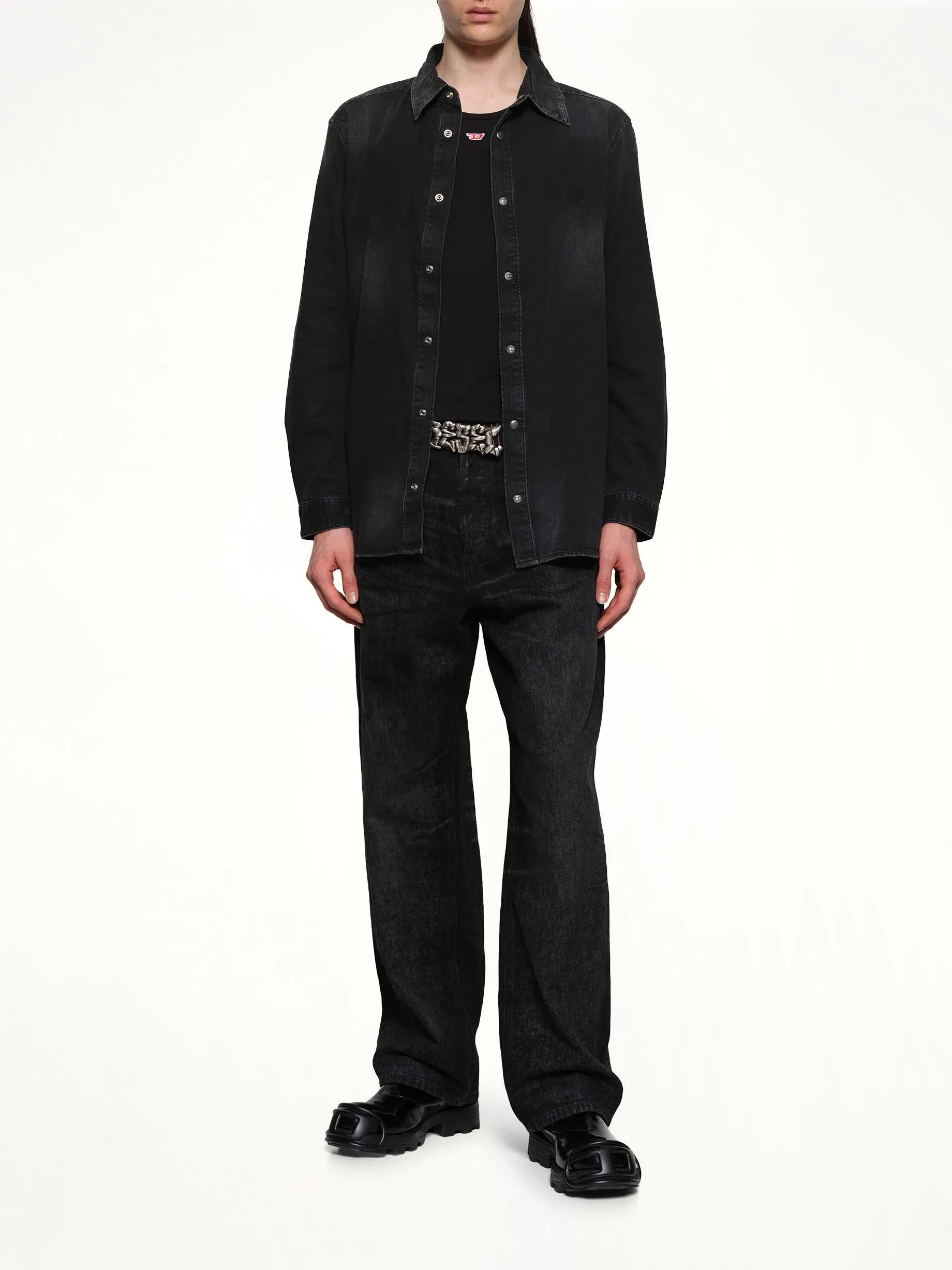 D-SIMPLY Shirt in Black/Dark Grey sold by MARAIS product image thumbnail 4