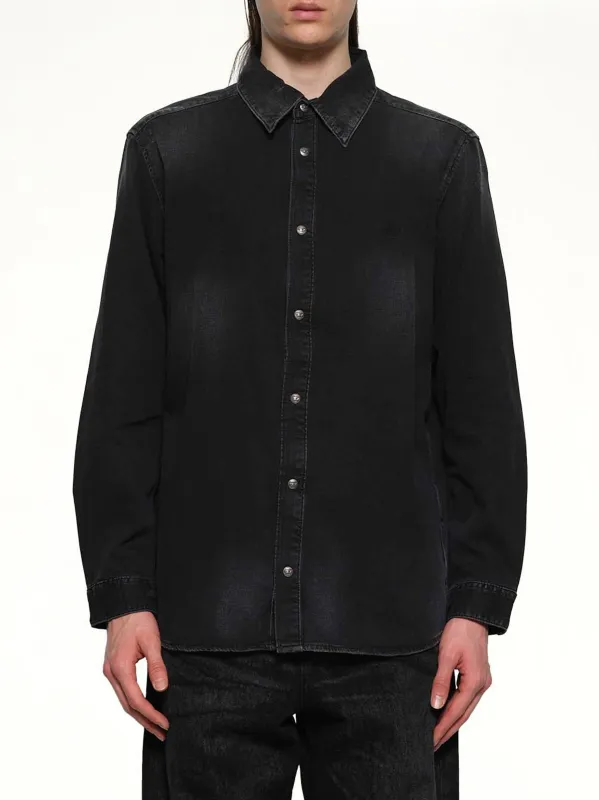 D-SIMPLY Shirt in Black/Dark Grey sold by MARAIS
