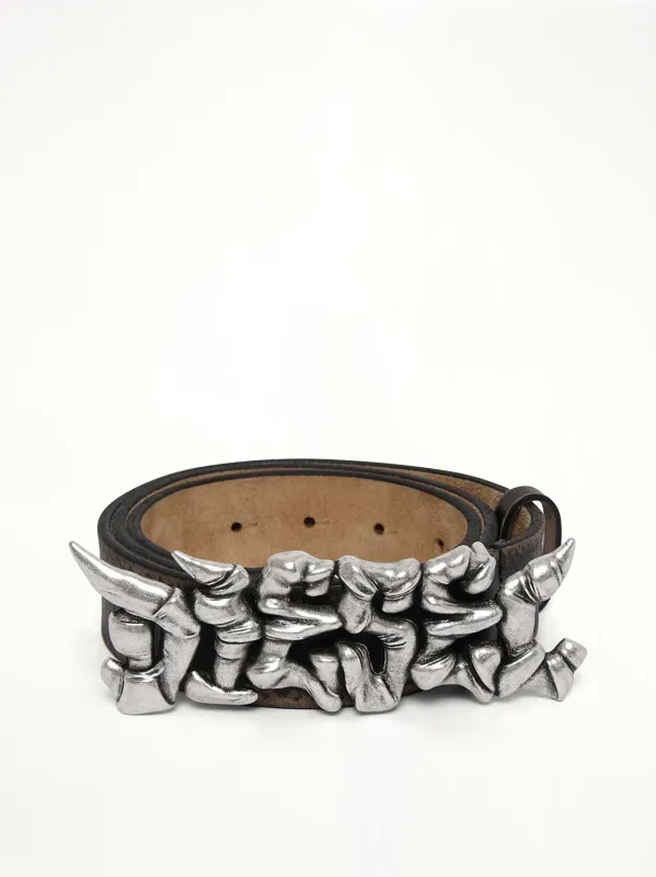 B-GRAFFITI Belt in Black/Silver sold by MARAIS