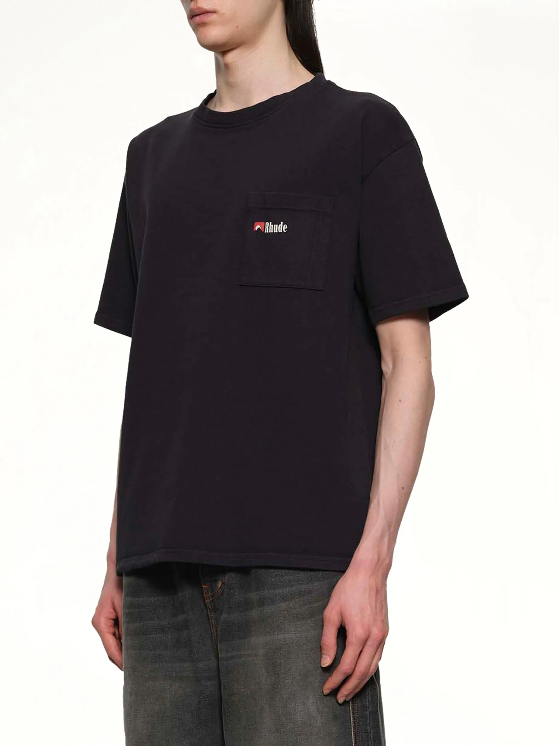 Moonlight Wolf Pocket T-Shirt in Vintage Black sold by MARAIS product image thumbnail 3