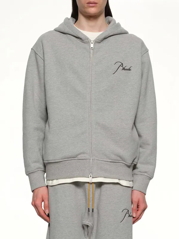 Classique Zip Up Hoodie in Heather Grey/Black sold by MARAIS