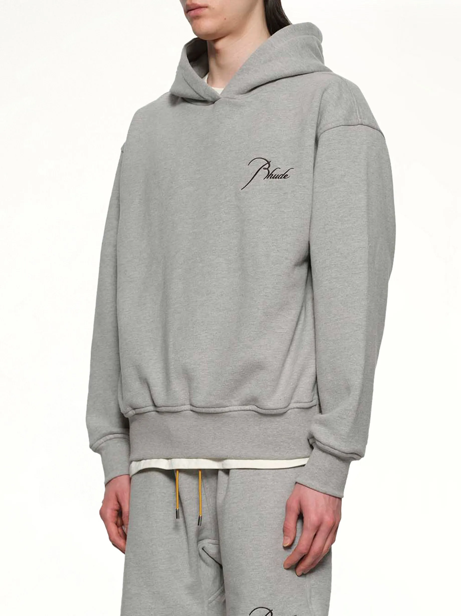 Classique Side Zip Pullover Hoodie in Heather Grey/Black sold by MARAIS product image thumbnail 3