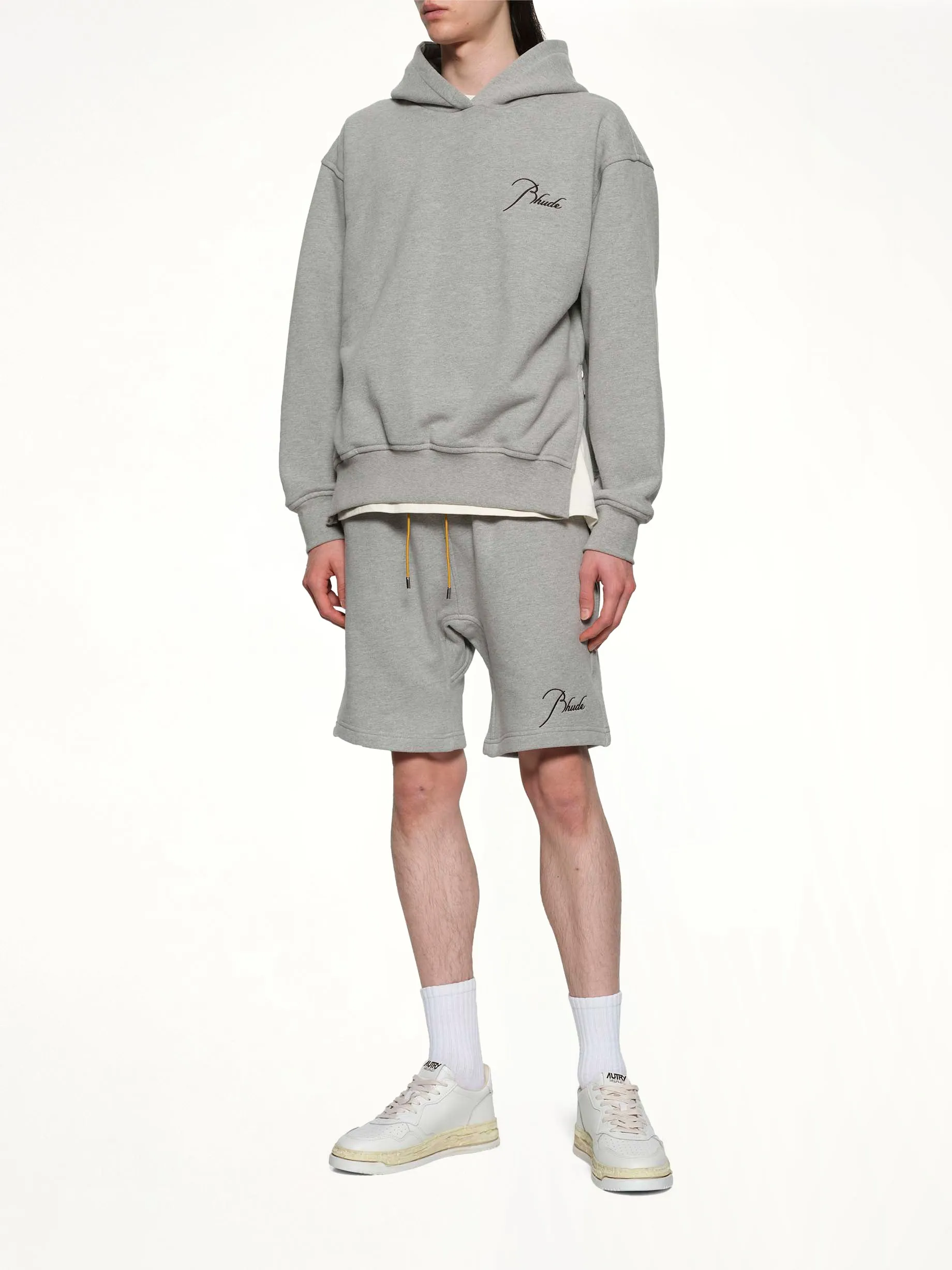 Classique Side Zip Pullover Hoodie in Heather Grey/Black sold by MARAIS product image thumbnail 4