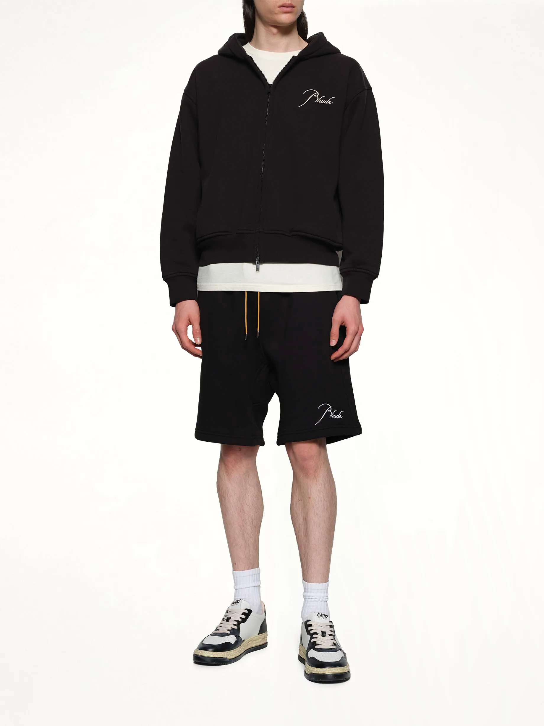 Classique Zip Up Hoodie in Black/White sold by MARAIS product image thumbnail 4