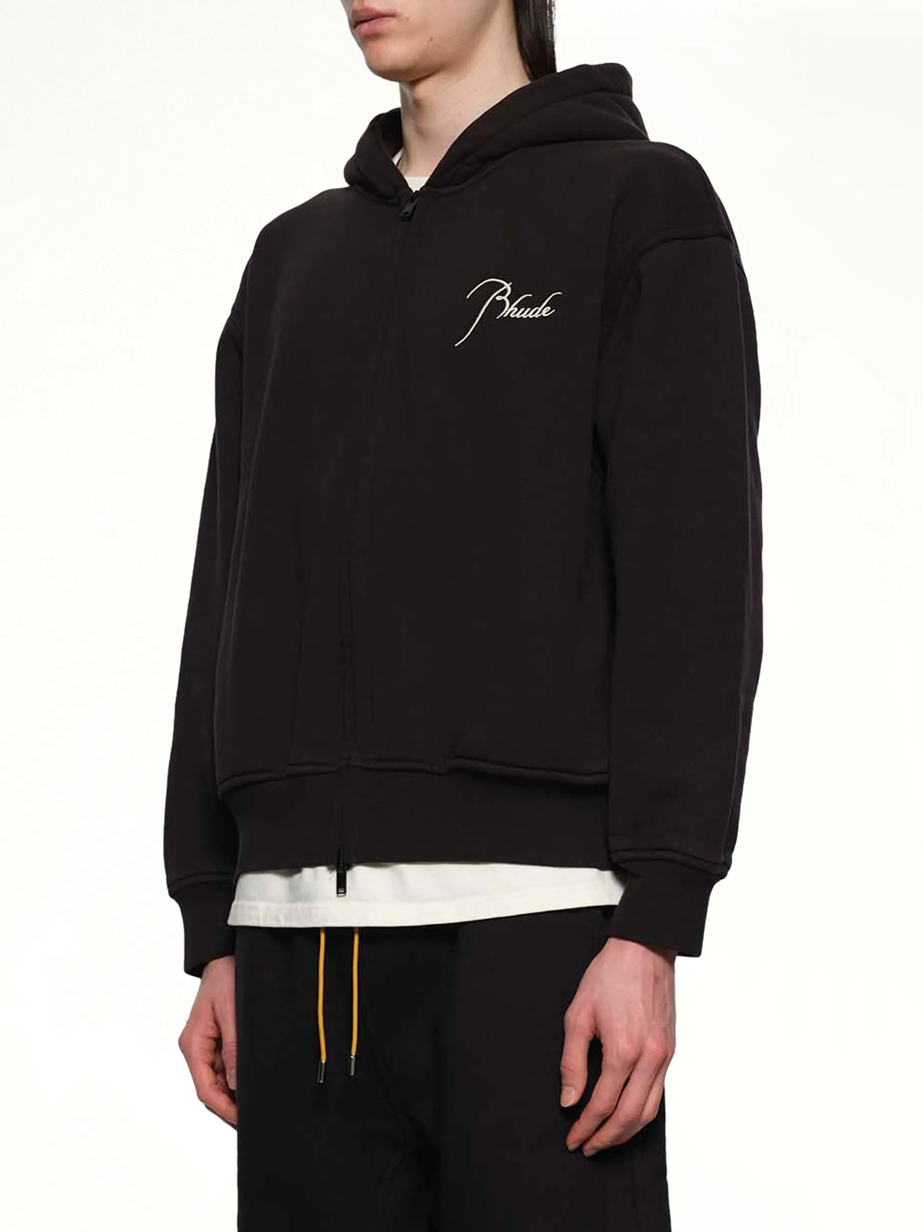 Classique Zip Up Hoodie in Black/White sold by MARAIS product image thumbnail 3