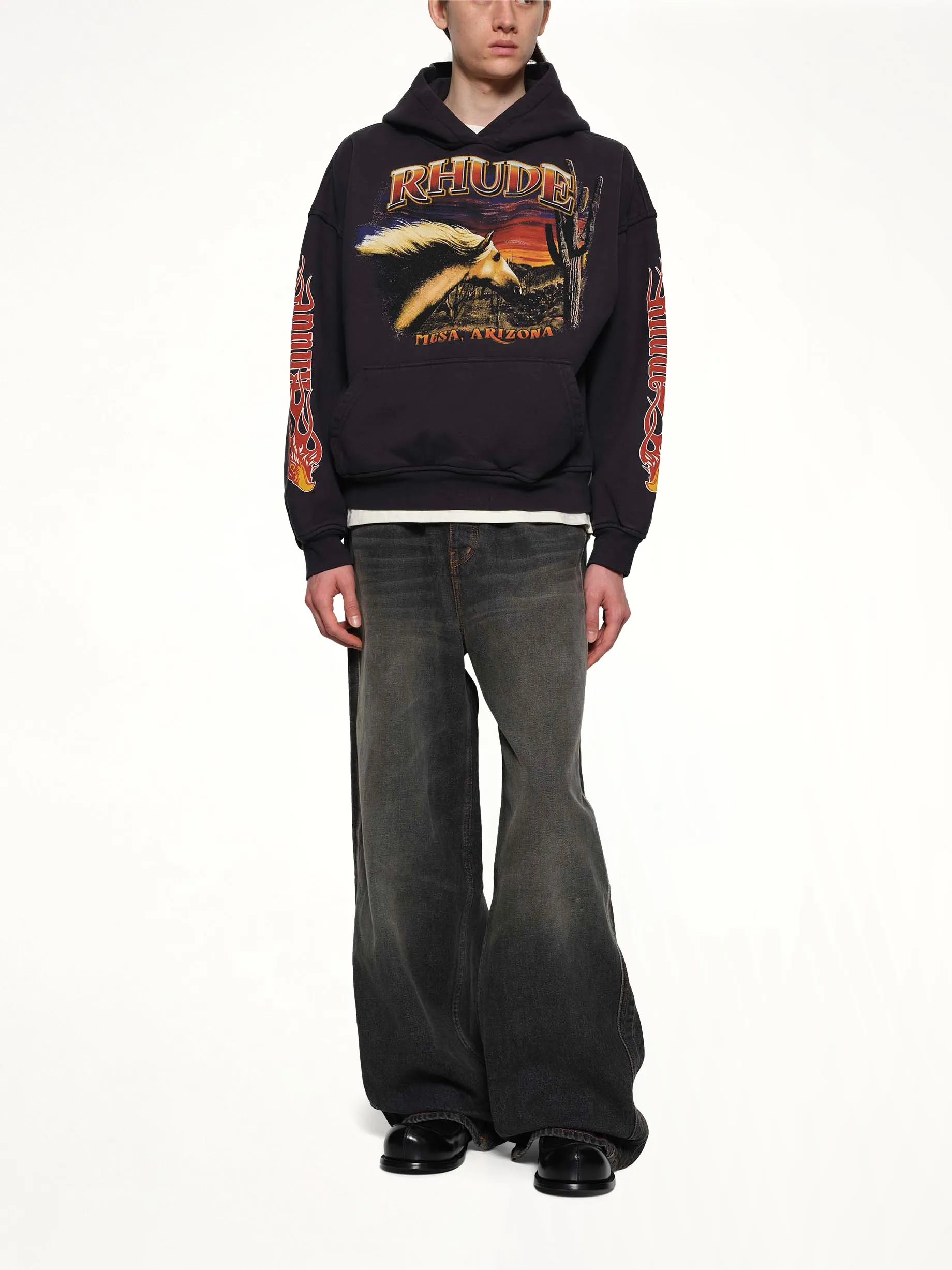 Mesa Stallion Hoodie in Vintage Black/Red sold by MARAIS product image thumbnail 4