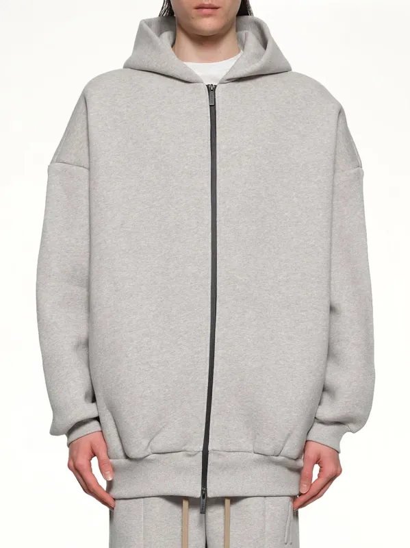 Zip Hoodie in Melange Grey sold by MARAIS