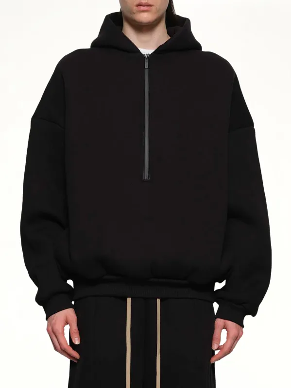 Athletic Halfzip Hoodie in Black sold by MARAIS