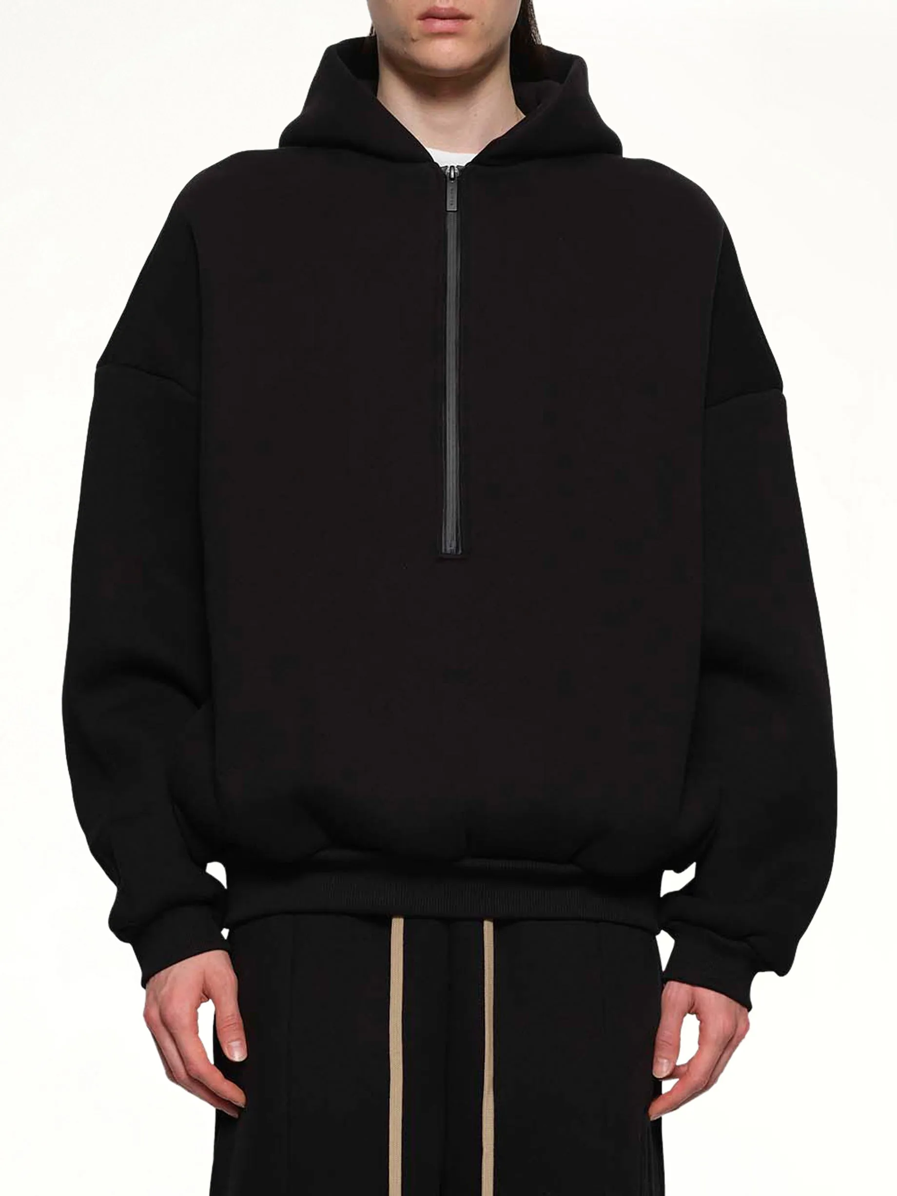 Athletic Halfzip Hoodie in Black sold by MARAIS