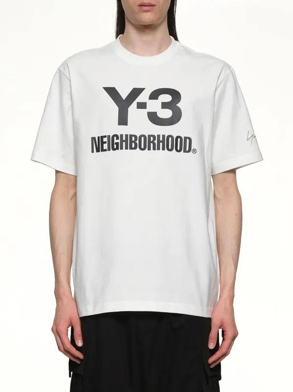 Y-3 X NBHD Logo T-Shirt in White sold by MARAIS